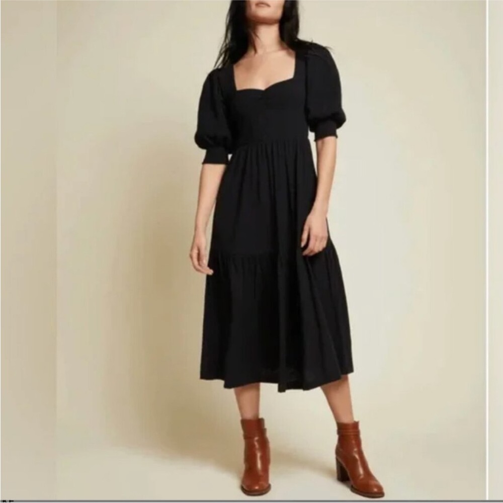 Nation LTD Sienna Midi Dress in Black Medium